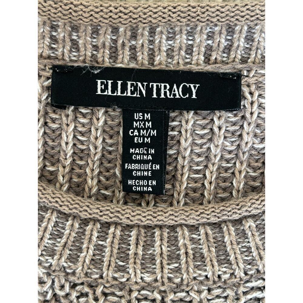 Ellen Tracey Crew Neck Knit Hi Low Hem Womens Sweater Size M - Picture 7 of 9